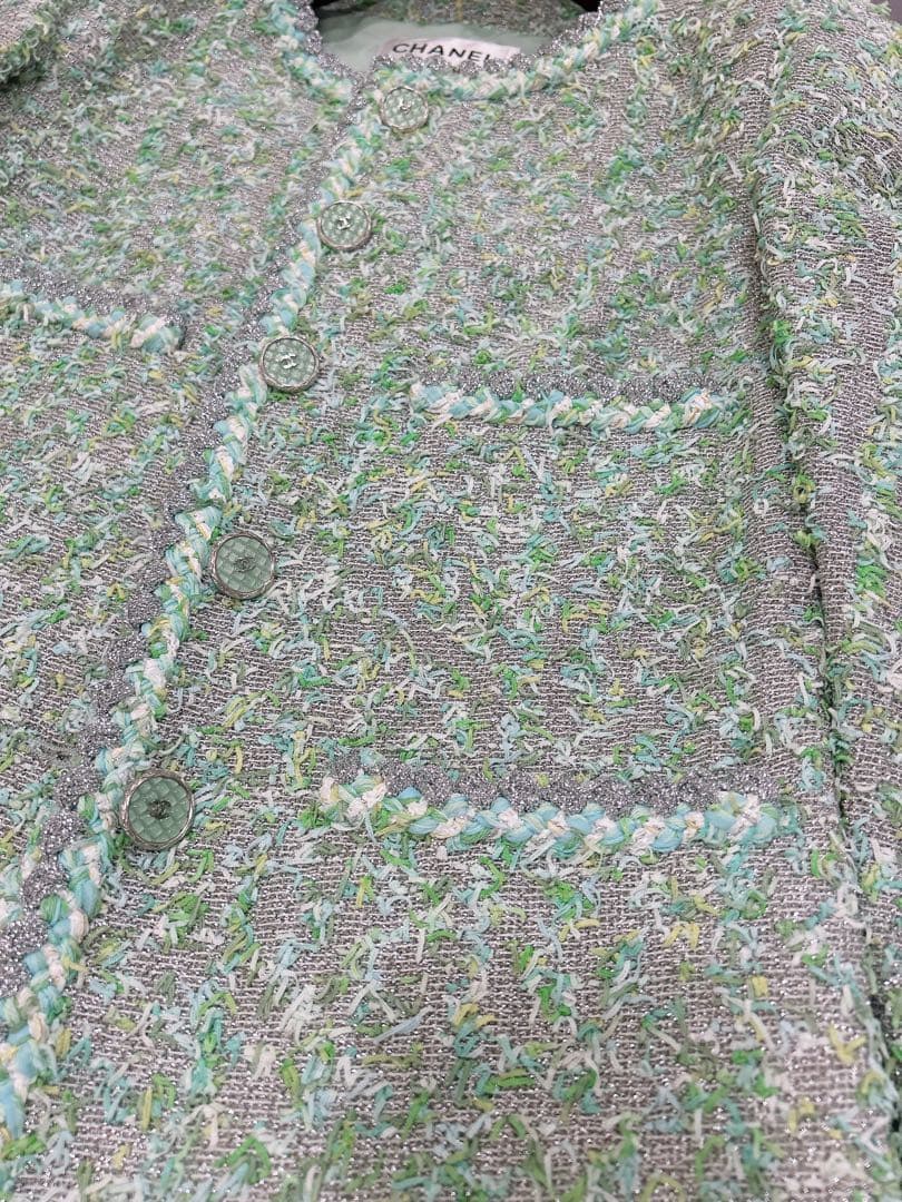 シャネル　CHANEL ジャケット　グリーンツイード