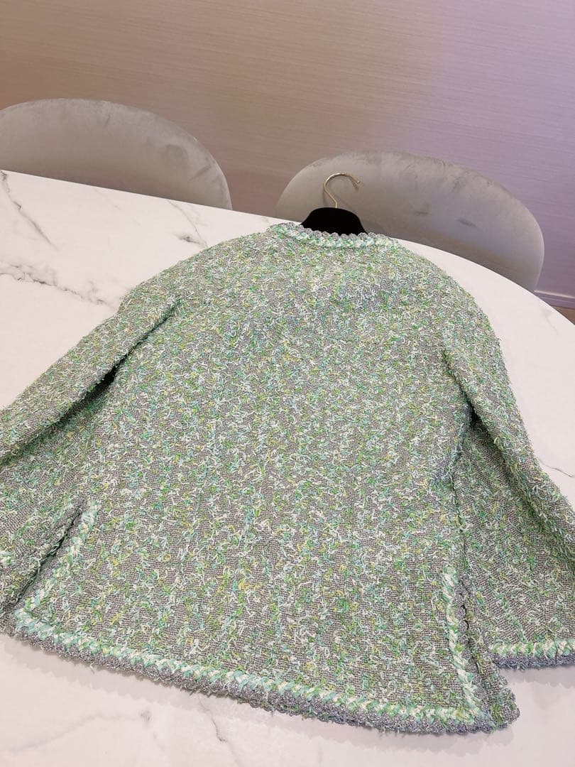 シャネル　CHANEL ジャケット　グリーンツイード