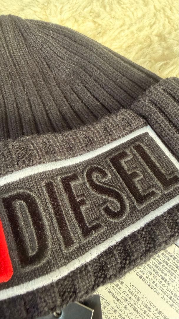DIESEL ブラック ニット帽 ビーニー 未使用品