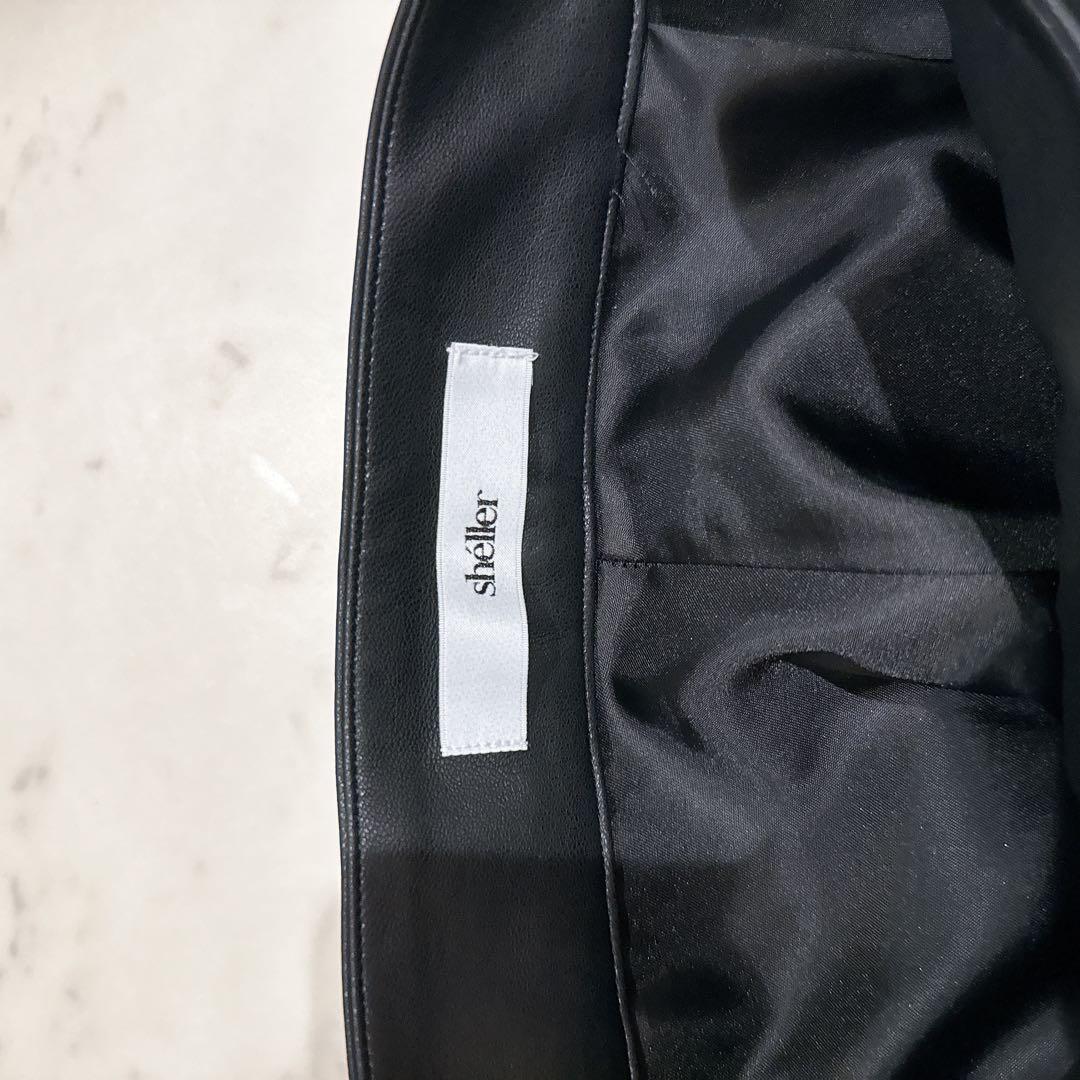 お値下げ！シェリエsheller レザー スカート ラップ キュロット wrap