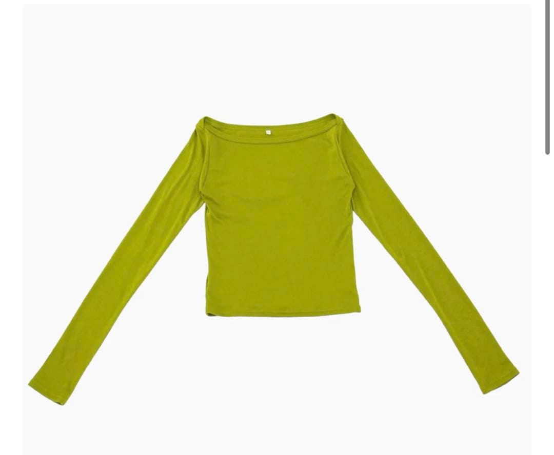 トップス draw drawers boat neck long tee