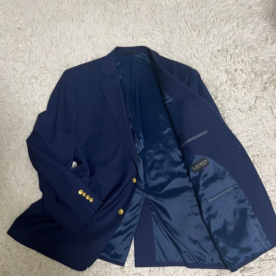 極美品　46(4XL) 大きいサイズ　ラルフローレン　紺ブレ　金ボタン