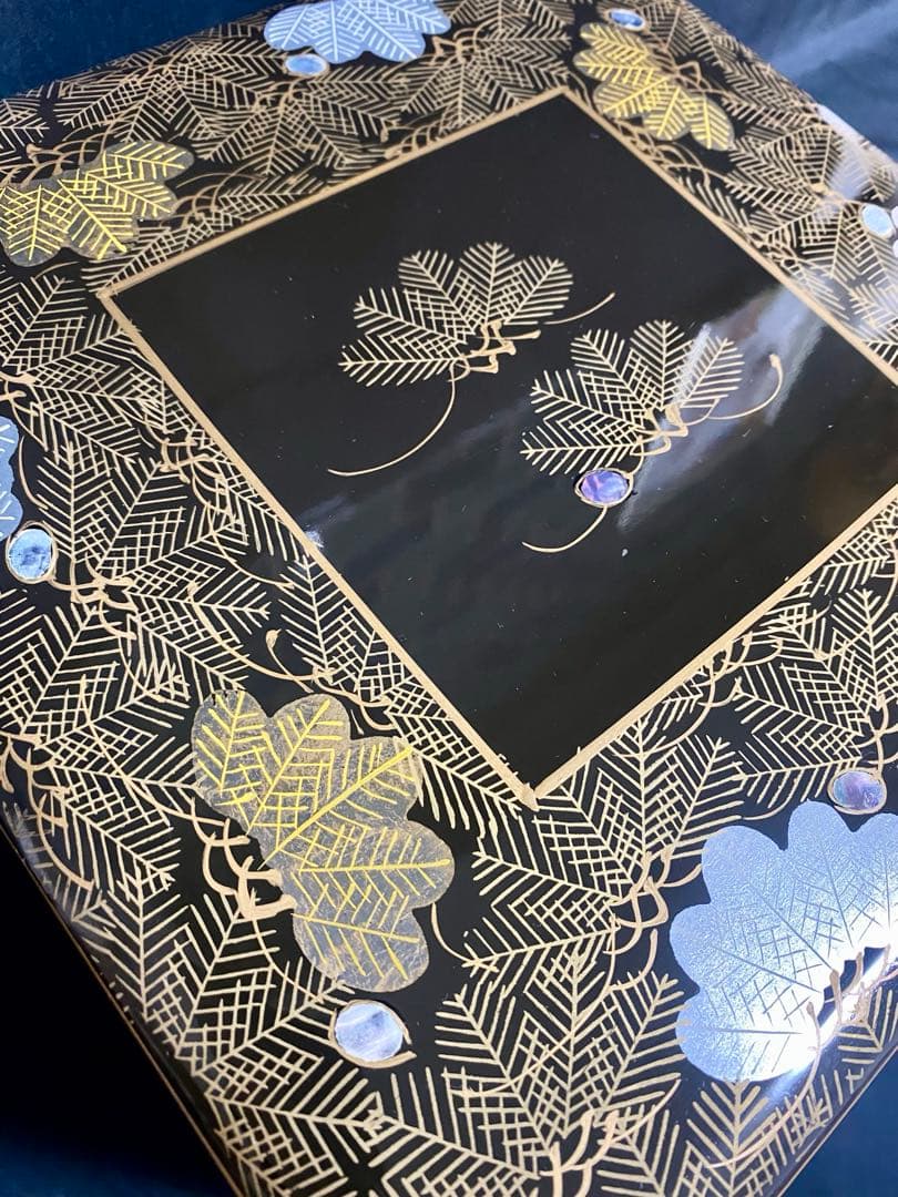 アンティーク 輪島塗 漆器セット 天然木 蒔絵 菓子椀5客 ,沈金 2段重箱