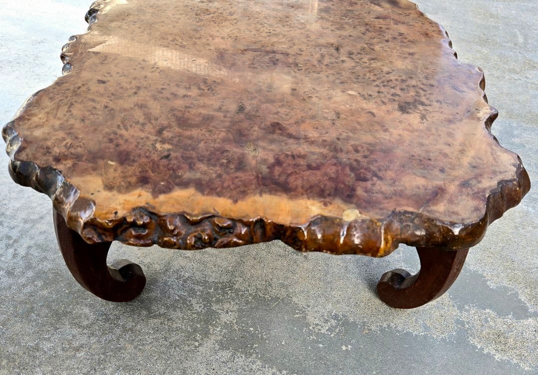 【天然木の座卓】瘤杢 一枚板◎