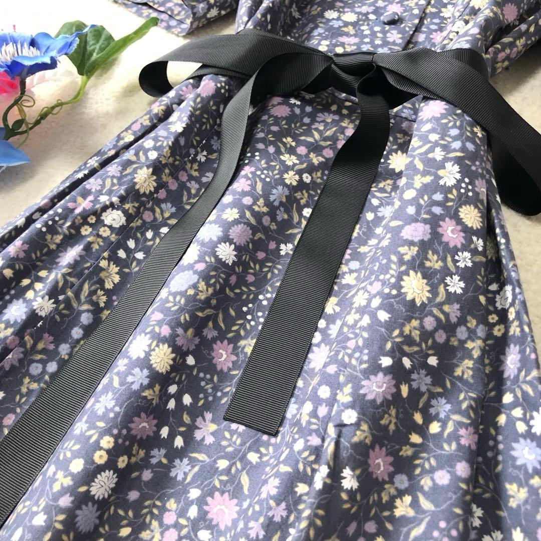 未使用級　ローラアシュレイ　ロングワンピース　シャツ　花柄✨　レトロ風✨