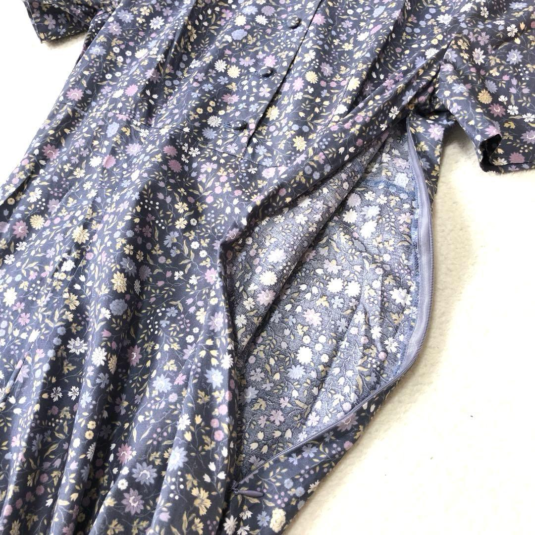 未使用級　ローラアシュレイ　ロングワンピース　シャツ　花柄✨　レトロ風✨