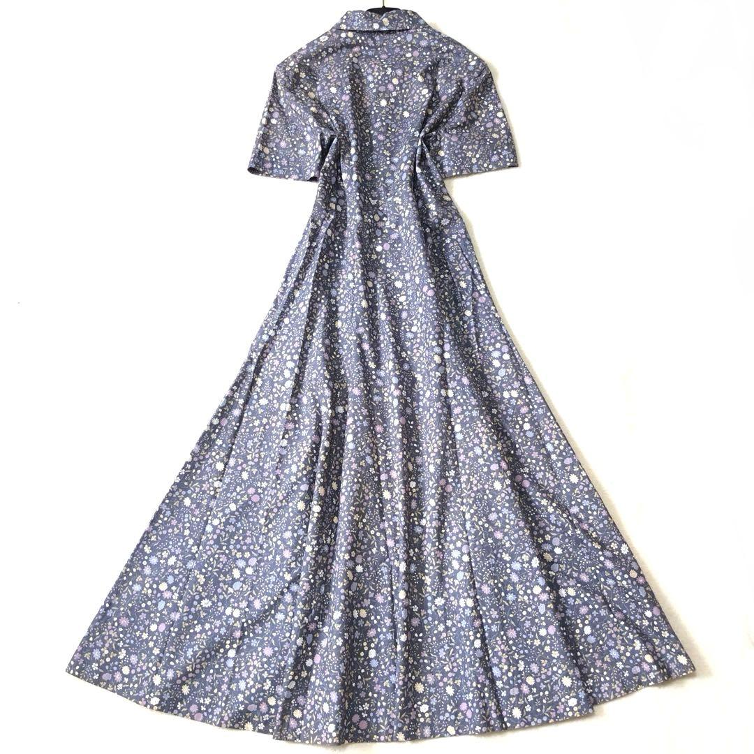 未使用級　ローラアシュレイ　ロングワンピース　シャツ　花柄✨　レトロ風✨
