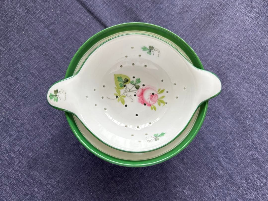 新品　ヘレンド　ウィーンの薔薇　ティーストレーナー&ボウル　茶漉し