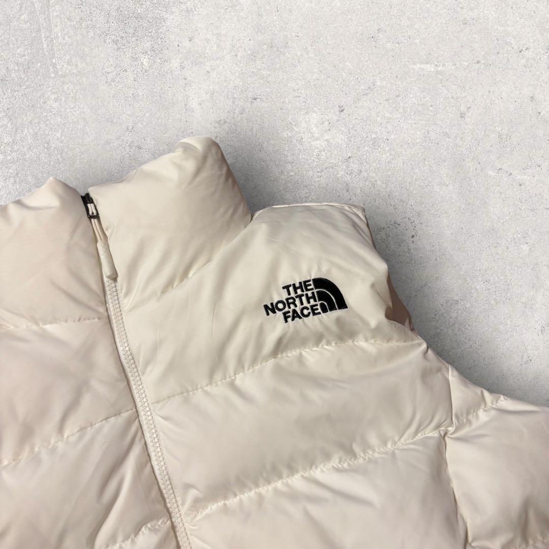 【ザ・ノースフェイス】ヌプシ　ダウンベスト　700 白　S 刺繍ロゴ　美品　g