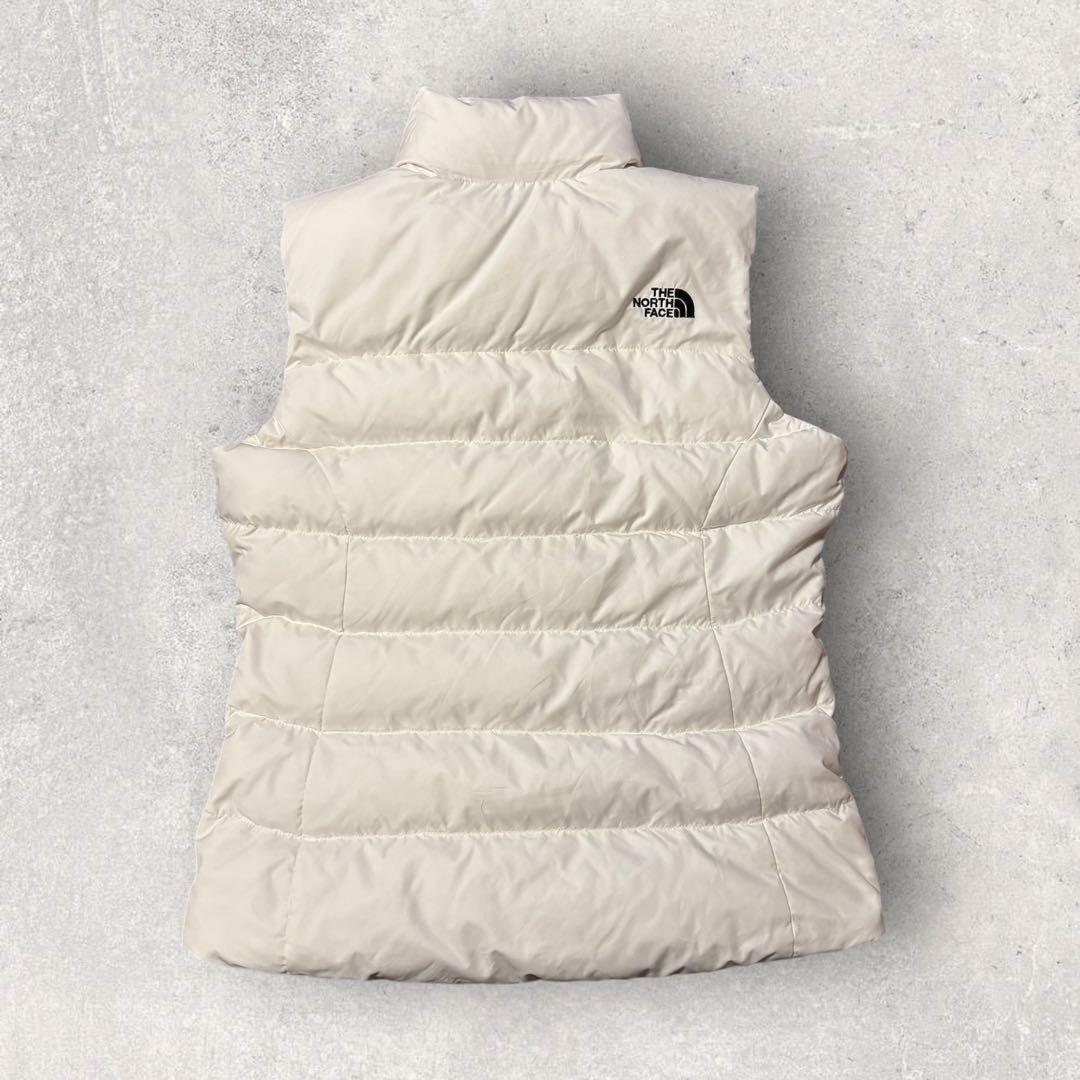 【ザ・ノースフェイス】ヌプシ　ダウンベスト　700 白　S 刺繍ロゴ　美品　g