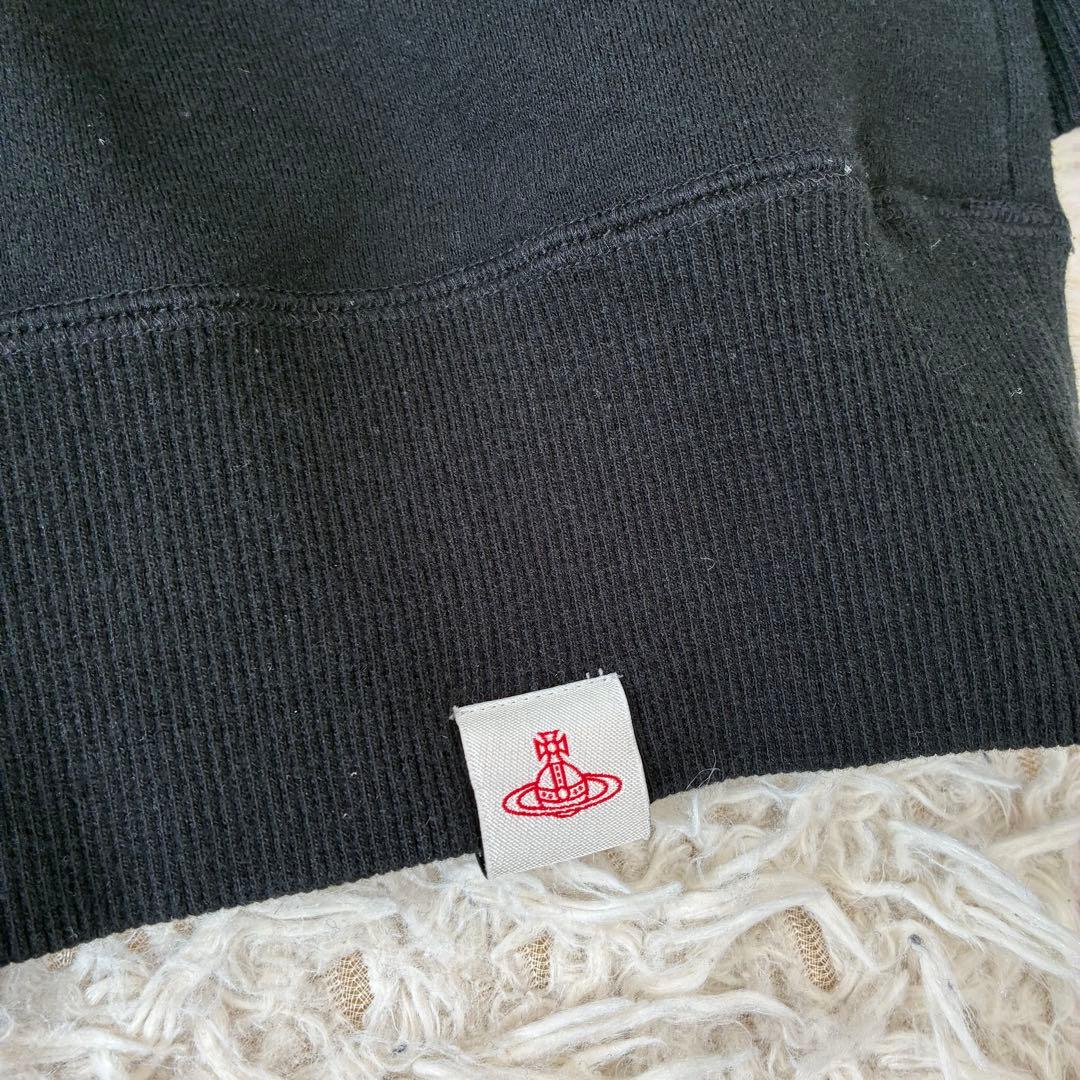 ヴィヴィアンウエストウッド ハーフジップスウェット チュニック ヒョウ柄 黒