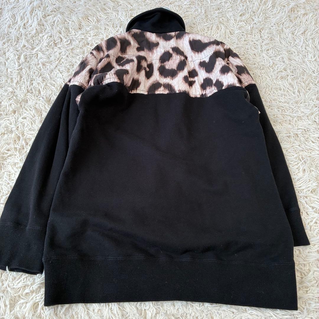 ヴィヴィアンウエストウッド ハーフジップスウェット チュニック ヒョウ柄 黒