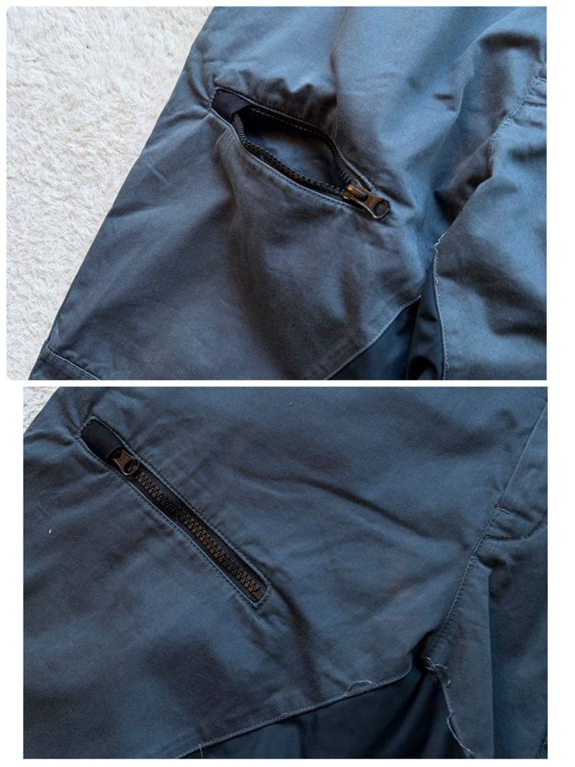 【激レア】ストーンアイランド カーゴパンツ ロゴ パッチワーク 再構築 ブルー系