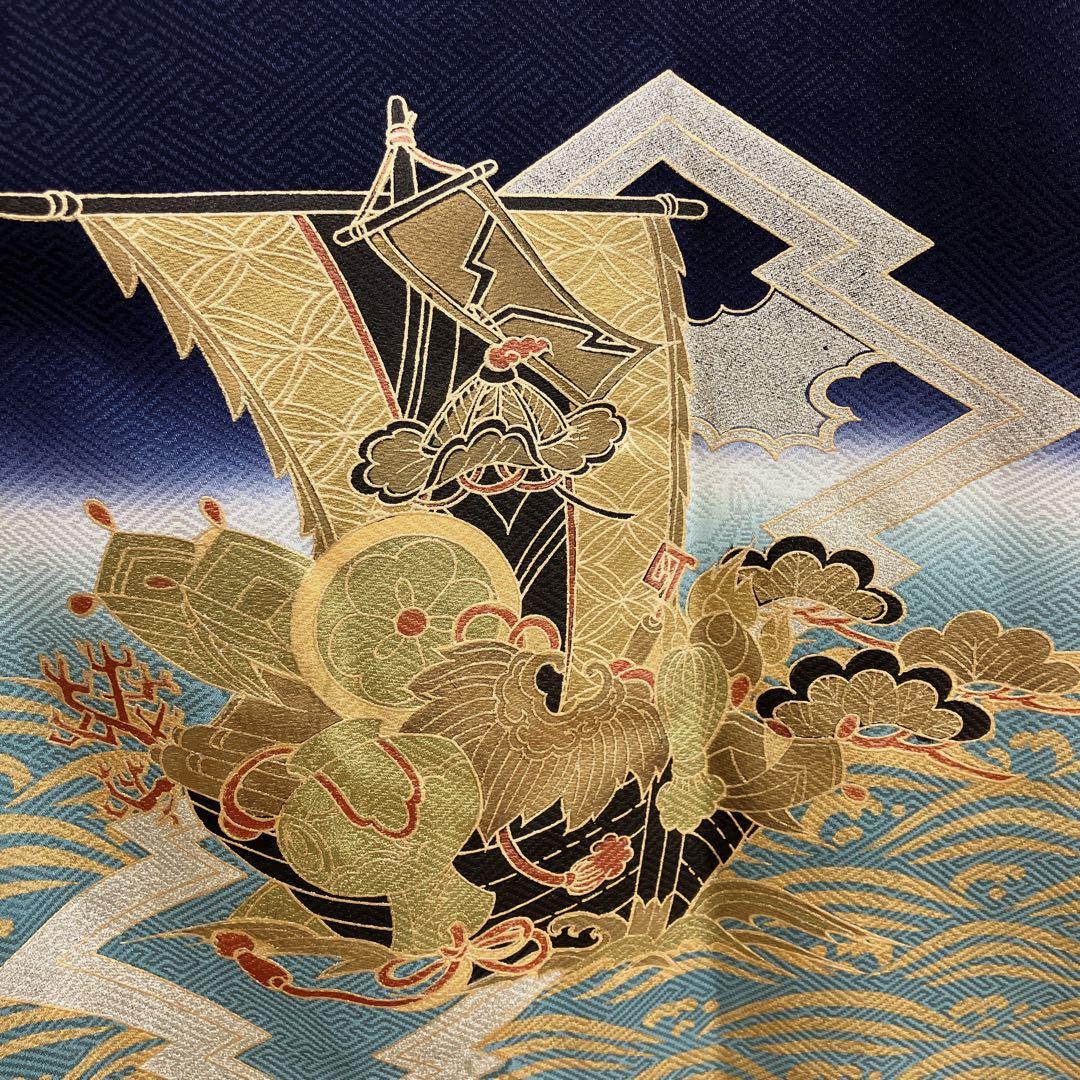 ◎mk-483　高級　逸品　男児　御祝着・襦袢 セット　お宮参り　10-14