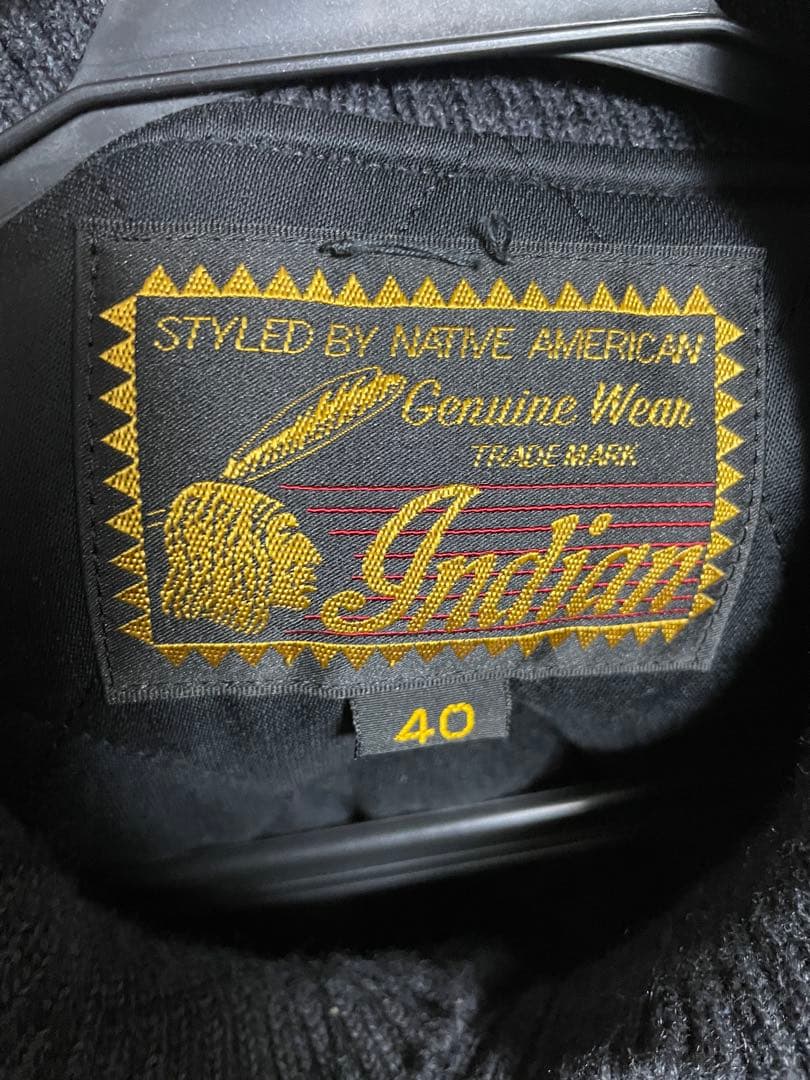 インディアンモーターサイクル　スタジャン 袖レザー・ウール