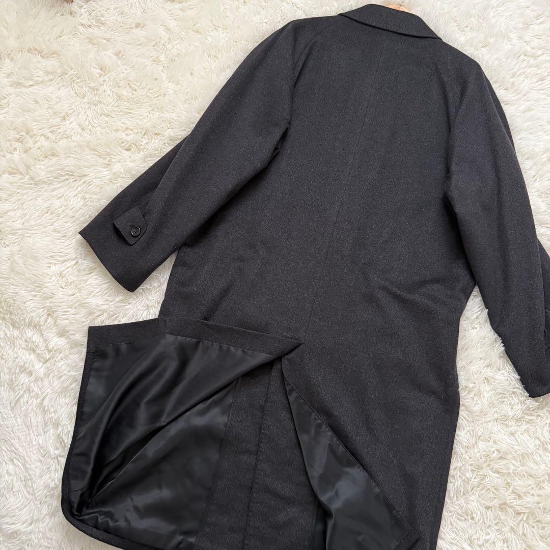 美品 Thames Point チェスターコート カシミヤ100% 黒 ブラック