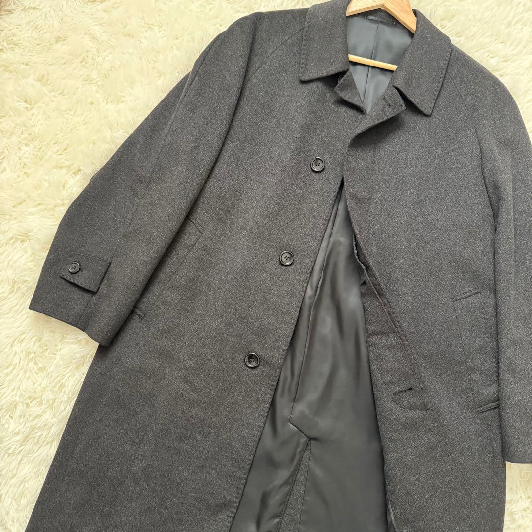 美品 Thames Point チェスターコート カシミヤ100% 黒 ブラック