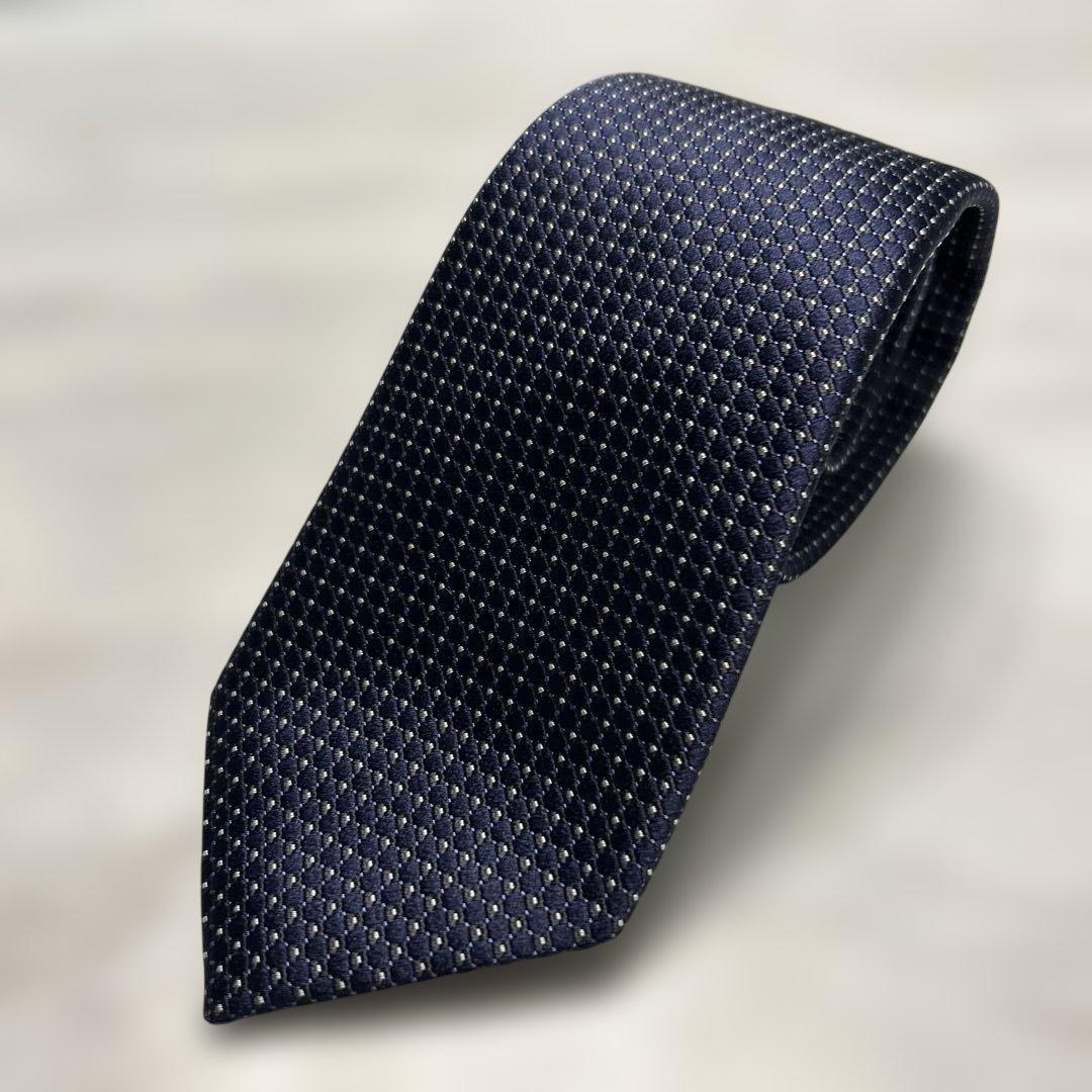 極美品　Brioni ブリオーニ　ネクタイ　ネイビー