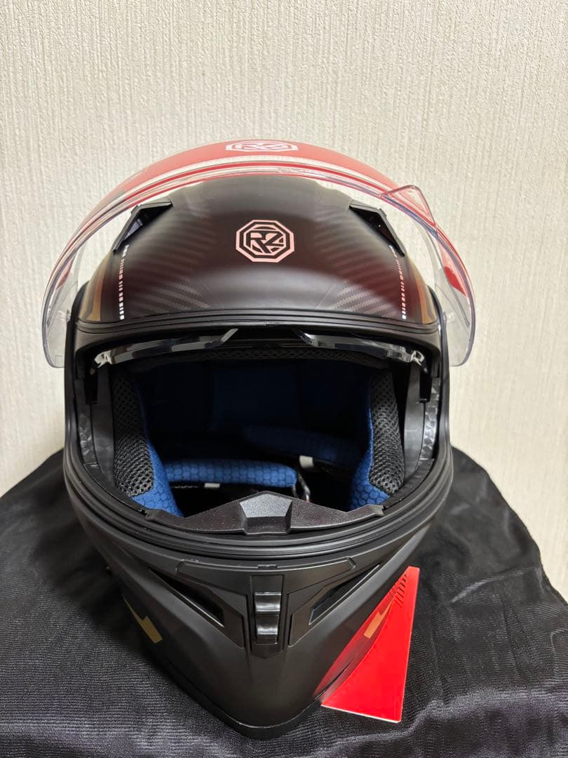 システムフルフェイスヘルメット ブラック/ゴールドインナーバイザー付XXLサイズ