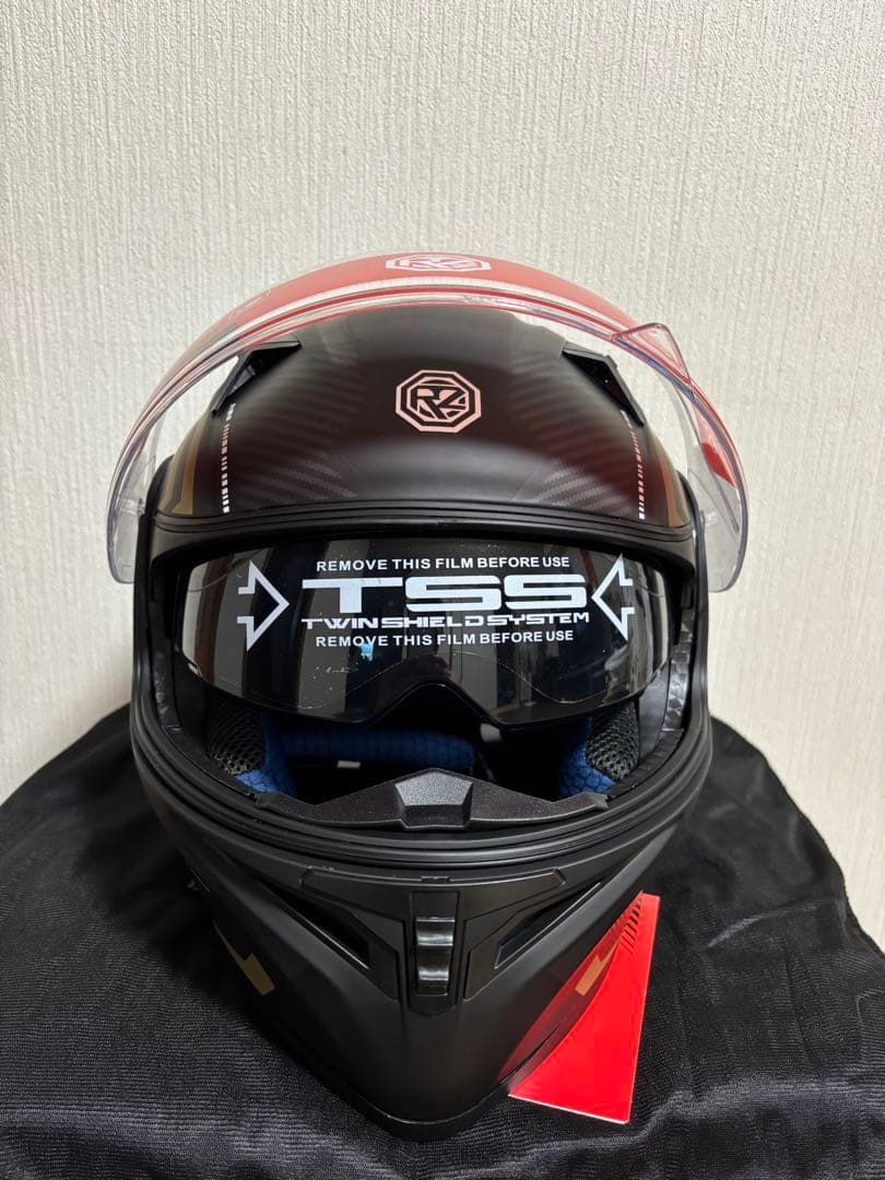 システムフルフェイスヘルメット ブラック/ゴールドインナーバイザー付XXLサイズ