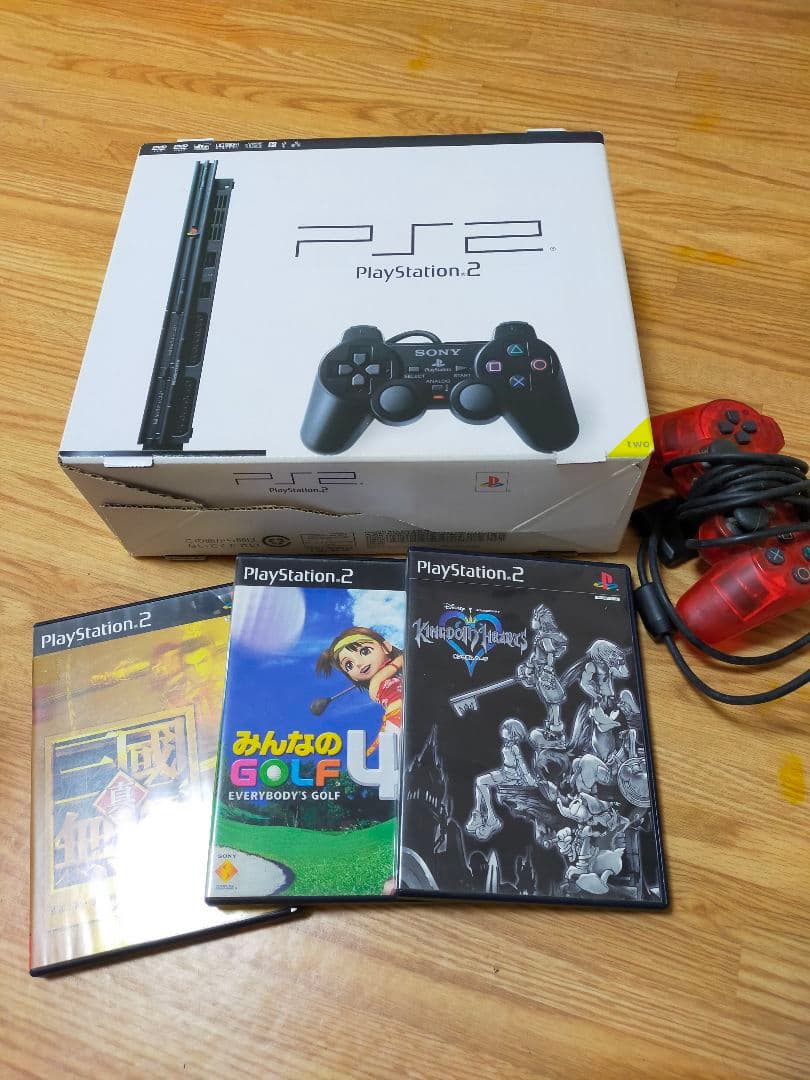 プレステ2薄型+コントローラー+ソフト3