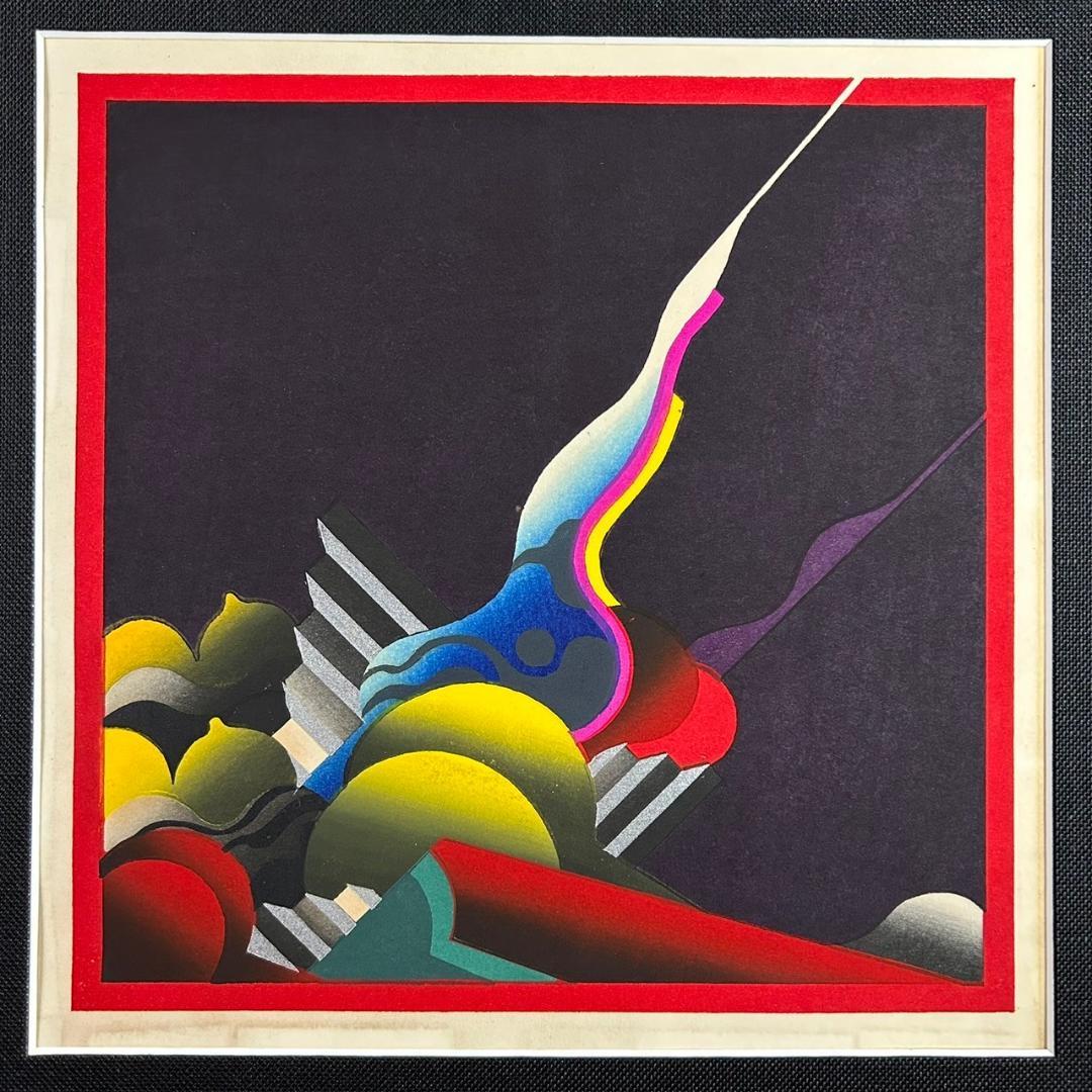 黒崎彰「万華鏡」4枚連作 木版画 直筆サイン入り 額縁入り 限定100点