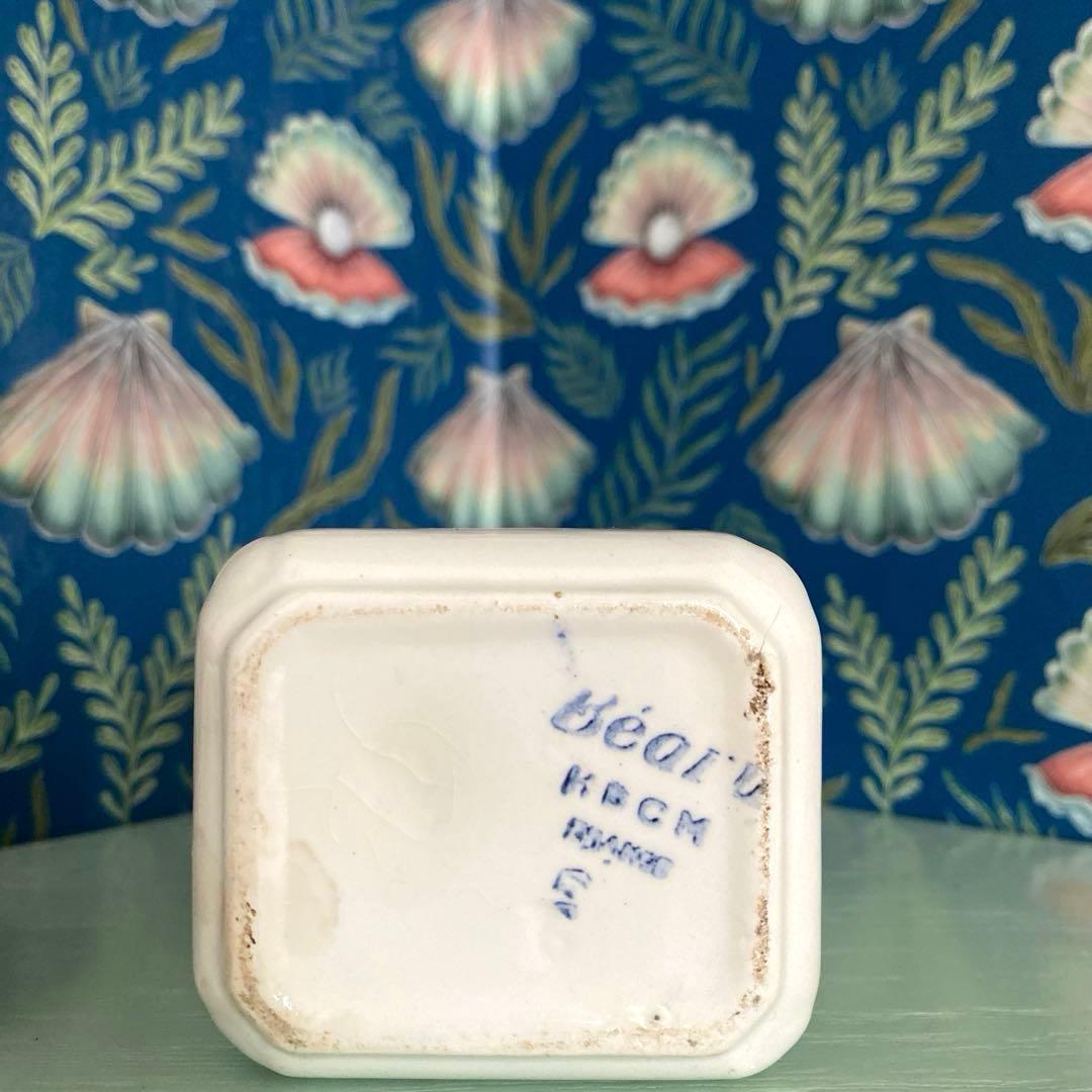 HBCM Béarn クレイユエモントロー バスク柄 陶器キャニスター【C】