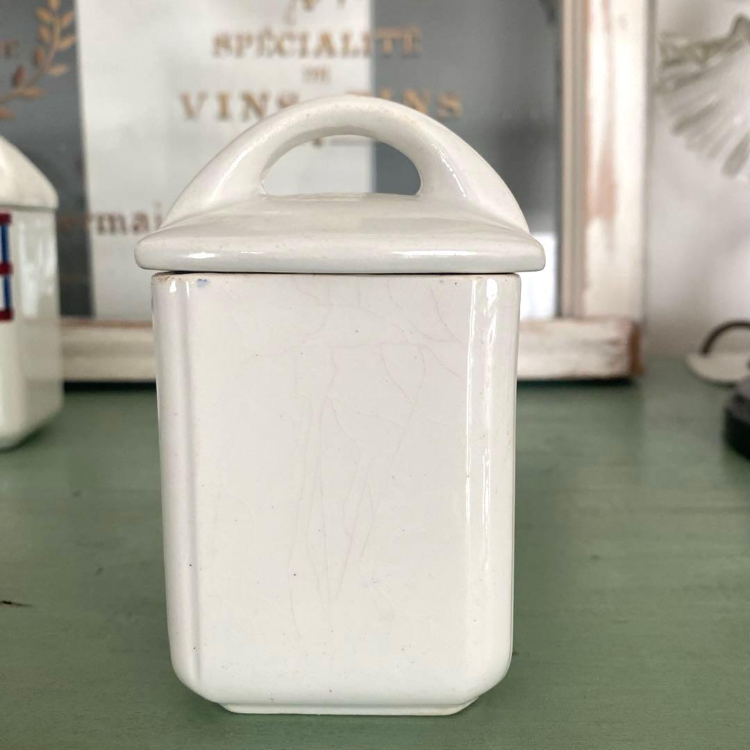 HBCM Béarn クレイユエモントロー バスク柄 陶器キャニスター【C】