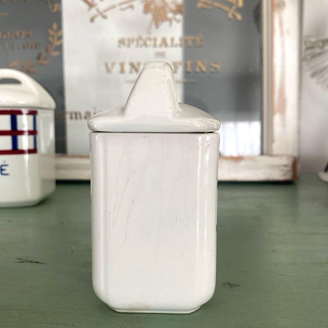 HBCM Béarn クレイユエモントロー バスク柄 陶器キャニスター【C】