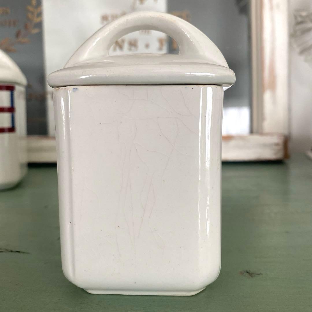 HBCM Béarn クレイユエモントロー バスク柄 陶器キャニスター【C】