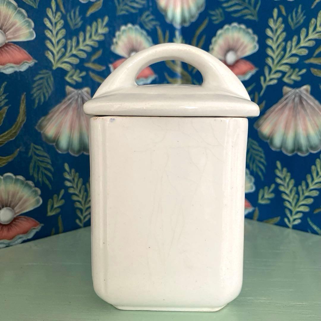 HBCM Béarn クレイユエモントロー バスク柄 陶器キャニスター【C】