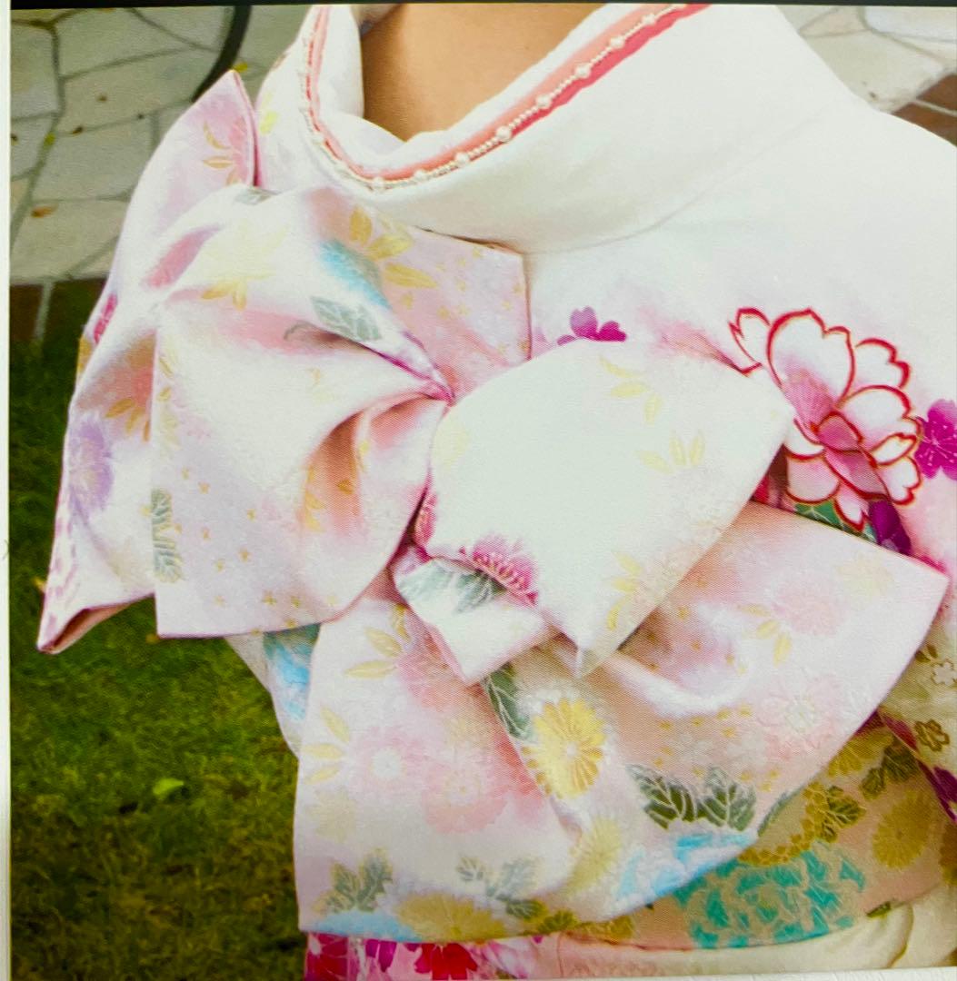 【再値下げ】振袖フルセット 花柄 ピンク系 白系