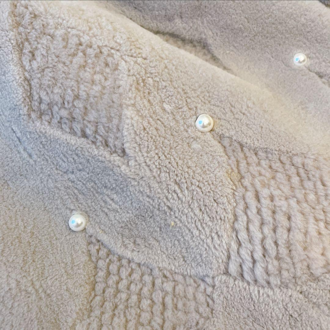 シェアードウィーゼル グルービング パール装飾 裾スカラップ グレー系　F