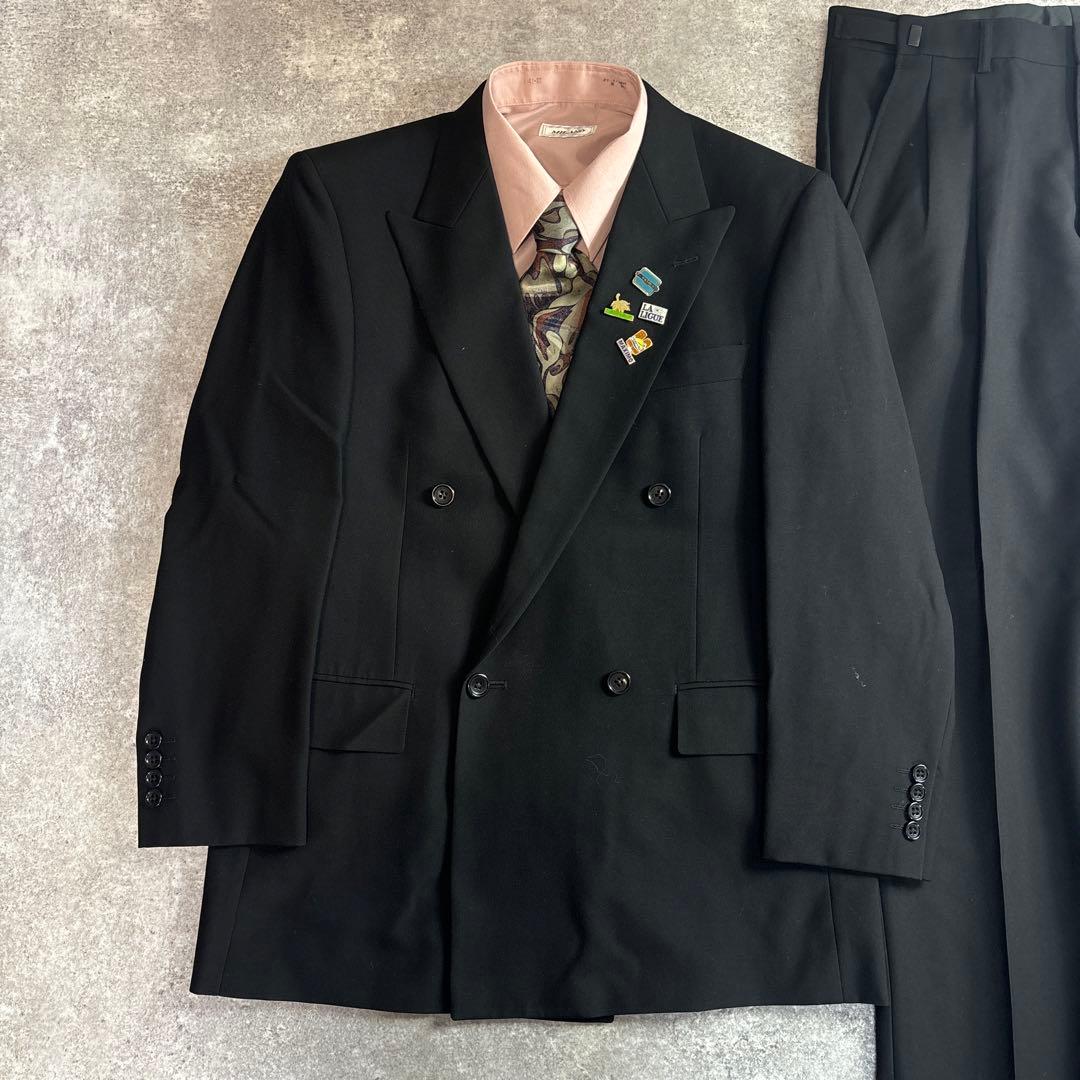 セットアップ ダブルスーツ 成人式 入学式 ピンズ vintage no.85