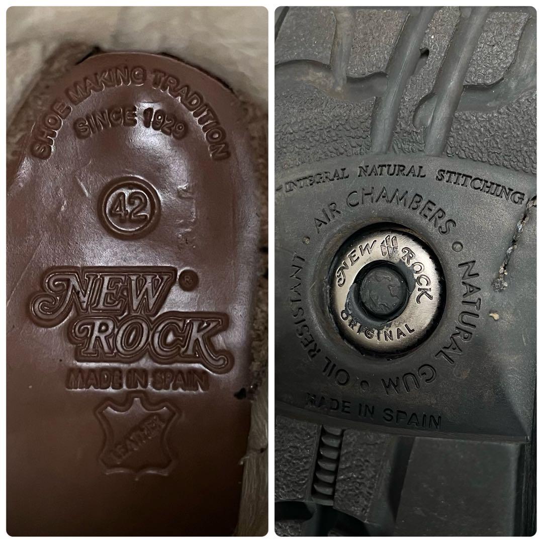 【美品】NEW ROCK/ニューロック　エンジニア ブーツ　スカル金具　厚底　黒