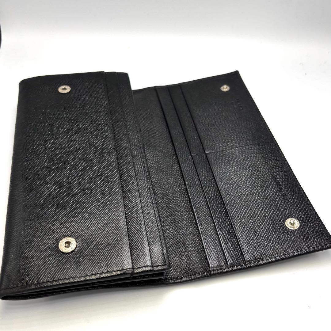 PRADA プラダ 長財布 サフィアーノレザー ブラック ロゴ レディース 箱