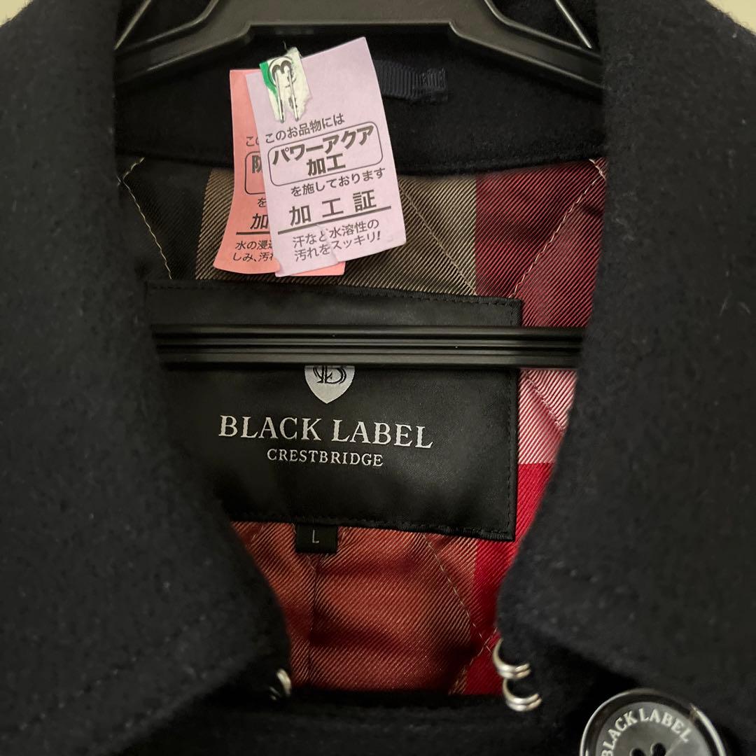 ブラックレーベル　ウールピーコート　Lサイズ　　ブラック　　洋服