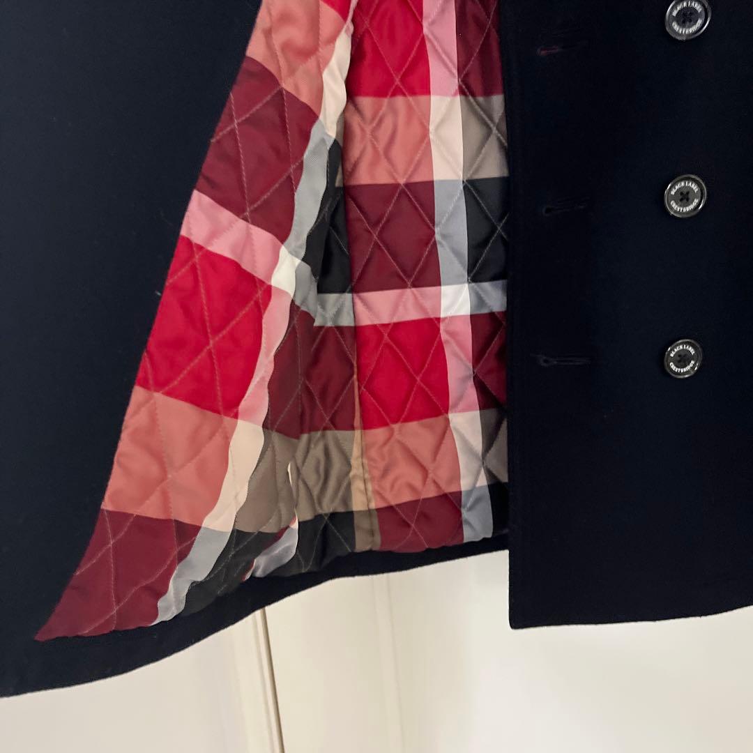 ブラックレーベル　ウールピーコート　Lサイズ　　ブラック　　洋服