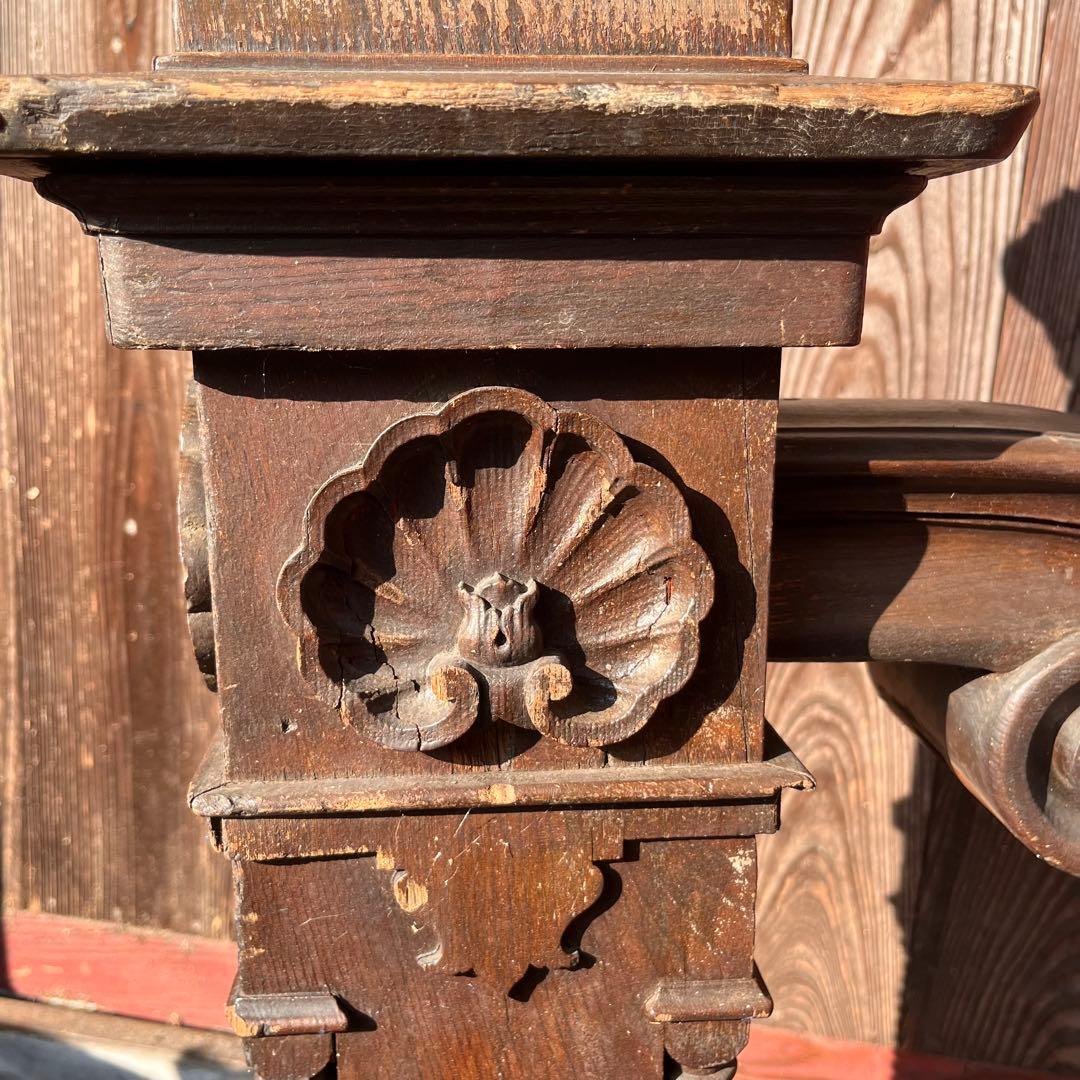 洋館アンティーク 親柱 階段パーツ 彫刻入り【1本売り／希少】