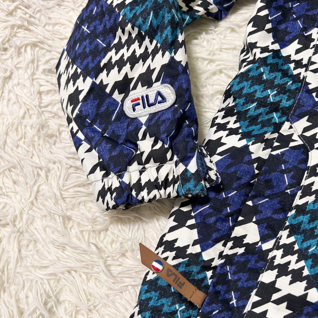 FILA フィラ スキー スノーボード ウェア 総柄 千鳥柄 トリコロール M