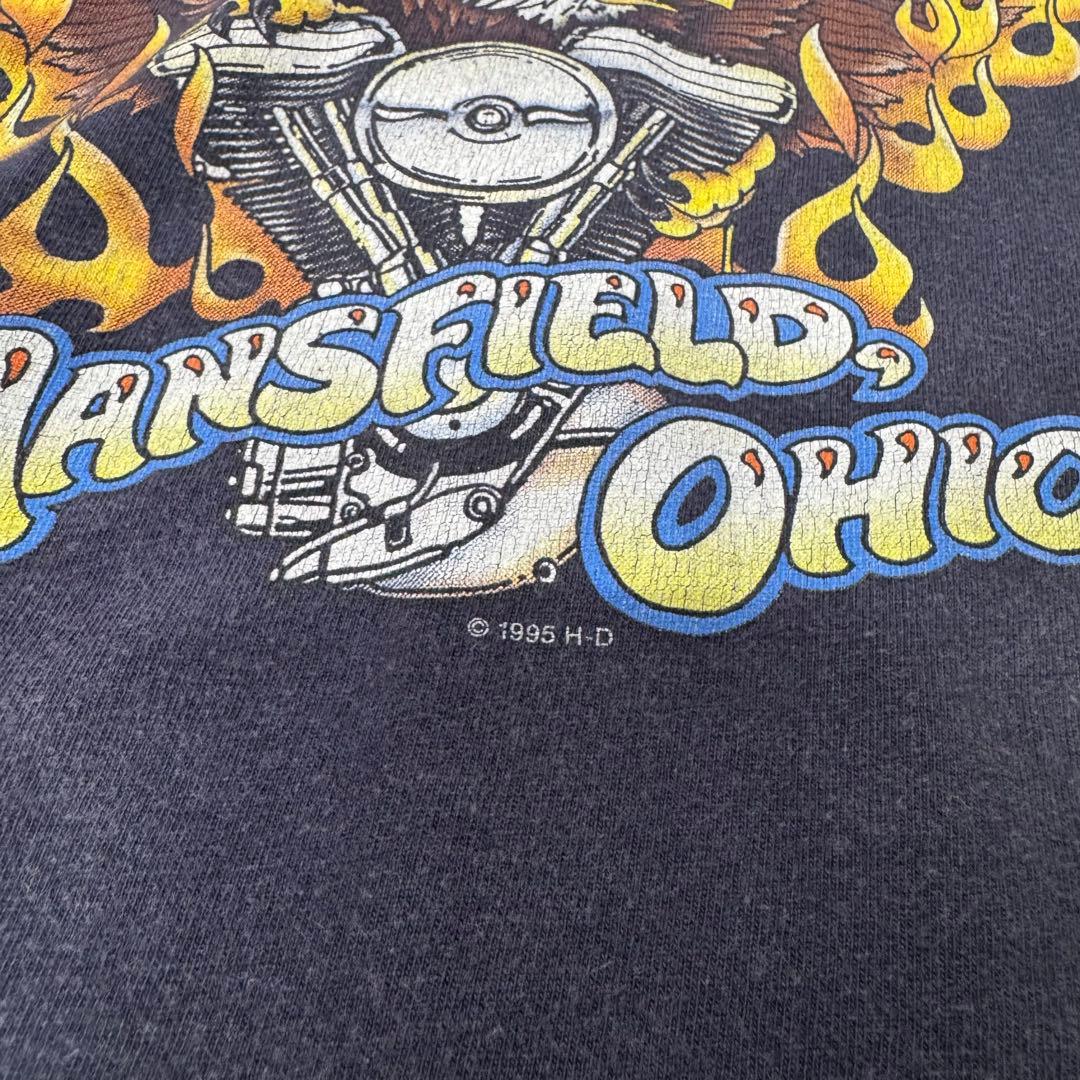 ハーレーダビッドソン ロンT hanes USA製 ネイビー XL 袖プリ