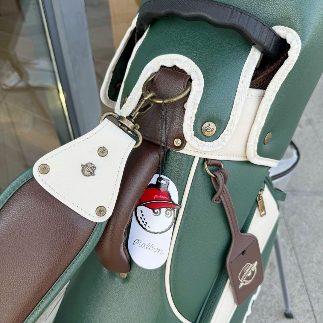 【即発送】 マルボン ゴルフ Malbon キャディバッグ スタンド式 グリーン