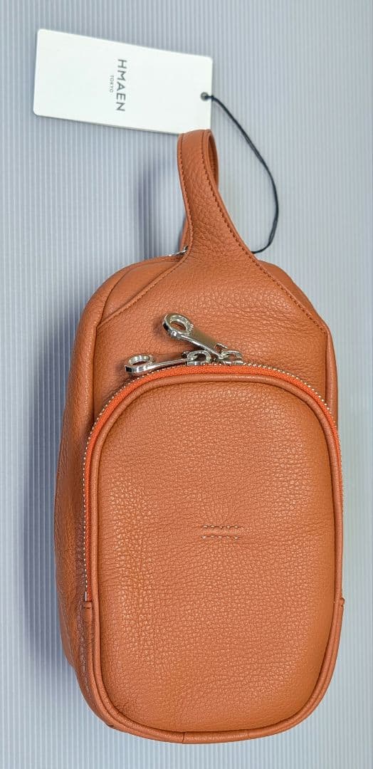 ま*そ様 オレンジ レザー ミニハンドバッグ