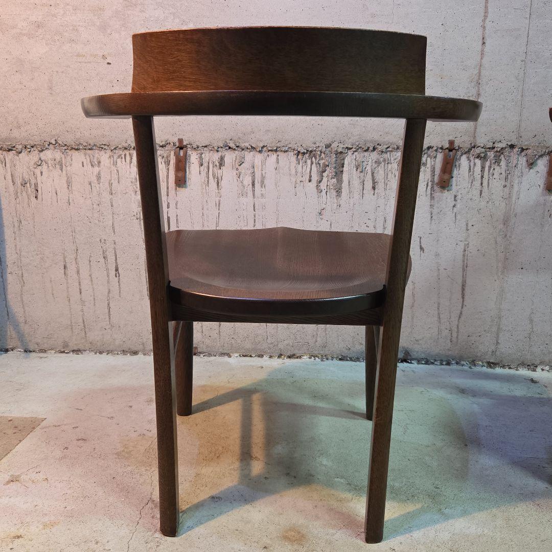 柏木工「ソフィー」 アームチェア 座面低め ダークブラウン ナラ材 2脚セット②