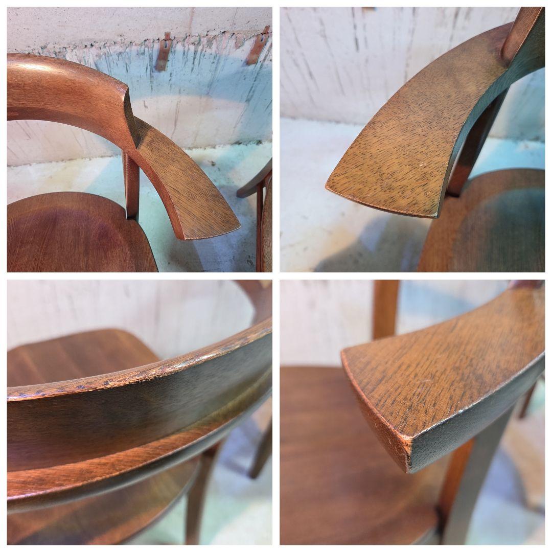 柏木工「ソフィー」 アームチェア 座面低め ダークブラウン ナラ材 2脚セット②