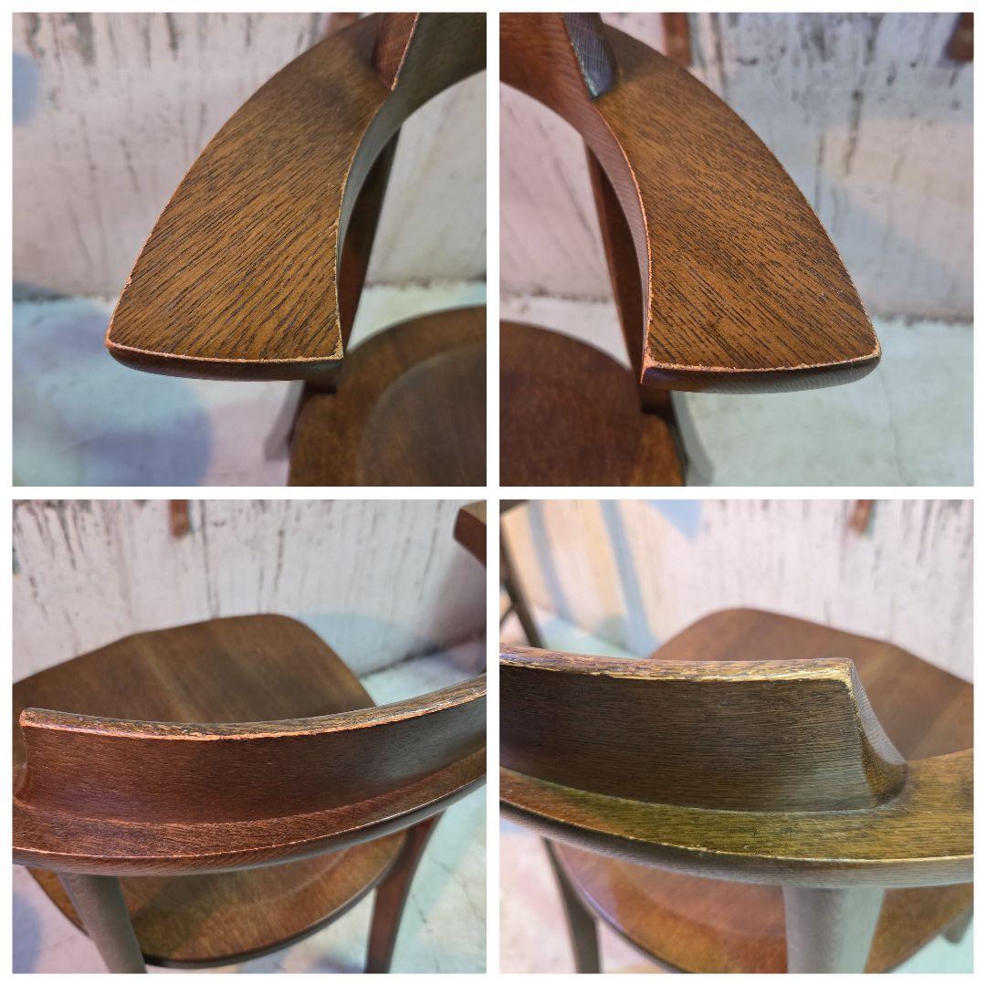 柏木工「ソフィー」 アームチェア 座面低め ダークブラウン ナラ材 2脚セット②