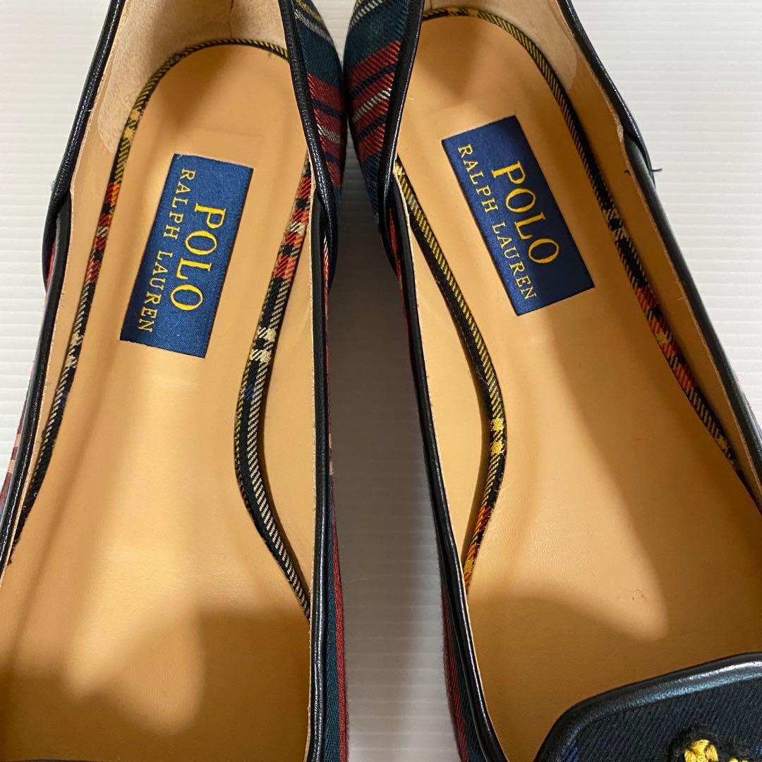 未使用ラルフローレン　フラットシューズ　タータンチェック