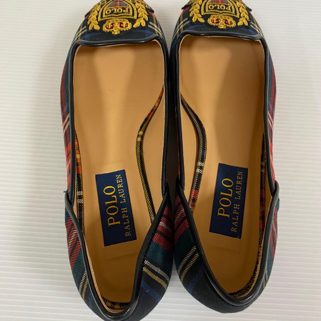 未使用ラルフローレン　フラットシューズ　タータンチェック