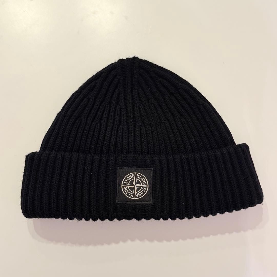 ストーンアイランド ニット帽 黒 ブラック メンズ レディース