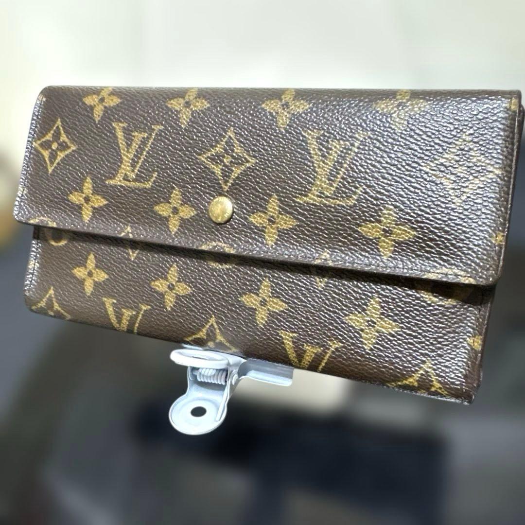 ⑧★使用感少/美品♪モノグラム 三つ折り長財布